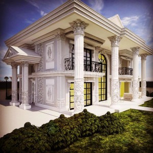 Neoklasik Villa İçin Dış Cephe Söve ve Sütunları