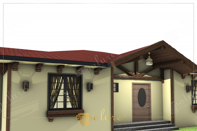 Rustik Dokulu Dış Cephe Mertek ve Kiriş Tasarımları