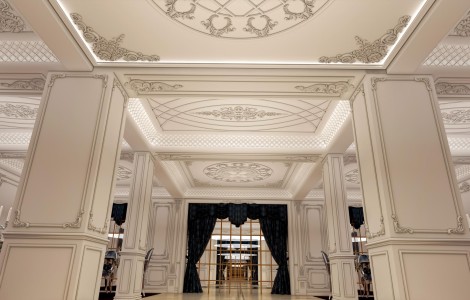 Büyük Salonlar İçin Pilaster Sütun ve Katmanlı Tavan Göbeği Uygulamaları