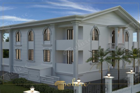 Otel ve Ticari Yapılar İçin Dış Cephe Sütun ile Söve Dekorasyonu