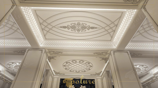 Geniş Alanlar İçin Tavan Kaplama ve Pilaster Sütun Dekorasyonu