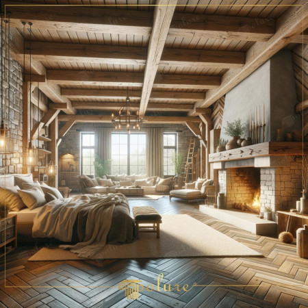 Yüksek Tavanlı Odalar İçin Poliüretan Dekoratif Kütük ve Kirişler
