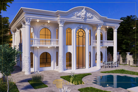 Gaziantep Villa Projeleri İçin Beyaz Neoklasik Dış Cephe Süslemeleri