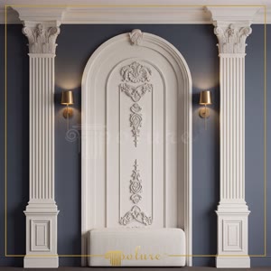 Krem Rengi Kavisli Niş ve Pilaster Sütun Dekorasyonu