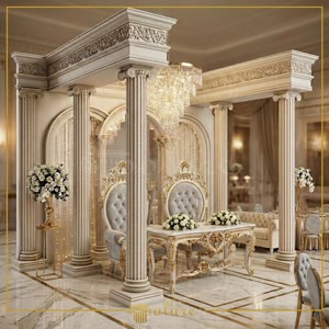 Gösterişli Davet Salonları İçin Kavisli Kemer ve Sütunlar