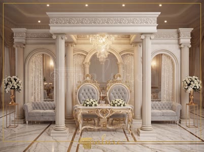 Düğün Salonları Sahneleri İçin İhtişamlı Kemer ve Sütun Tasarımları