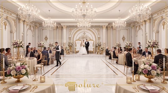 İhtişamlı Düğün Salonu Kolon ve Kemer Tasarımları