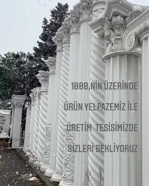 4 Mevsim Uyumlu Poliüretan Dekoratif Ürün Modelleri ve Polure Poliüretan Sütun İmalatı
