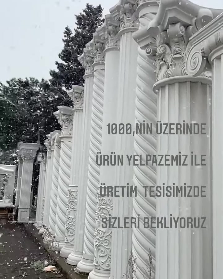 4 Mevsim Uyumlu Poliüretan Dekoratif Ürün Modelleri ve Polure Poliüretan Sütun İmalatı