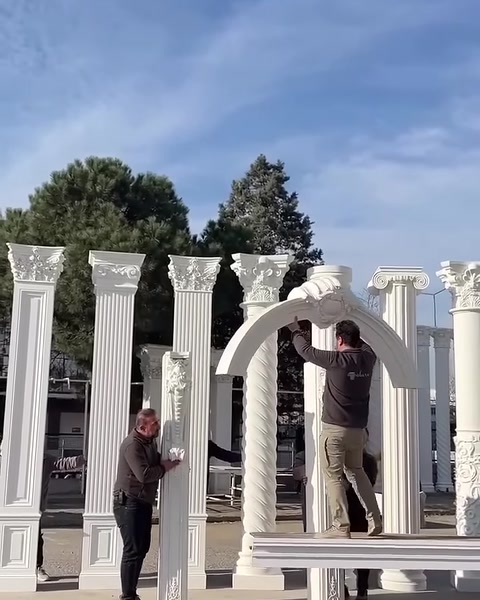 Polure Poliüretan Sütun Başlıkları İmalatı Dış Cephe Söve Kat Silmesi Modelleri — 0:17