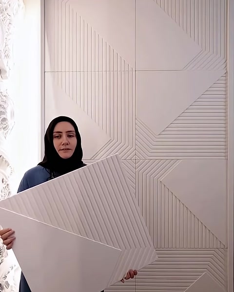 Bölümlere ayrılmış modern desenli panelin yatay sunumu
