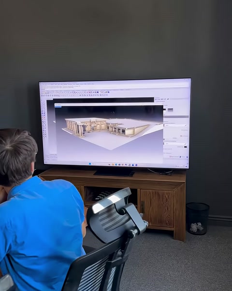 Düğün salonu projesinin genel 3D yerleşimi ekranda görülüyor