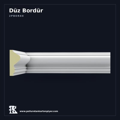 Poliüretan Düz Bordür Duvar Çıtası 3x6 cm (2PBOR60)