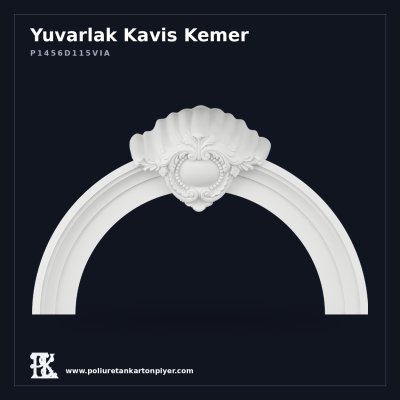 Poliüretan Deniz Kabuğu ve Kilit Taşlı Kavis Kemer 27x155x98 cm