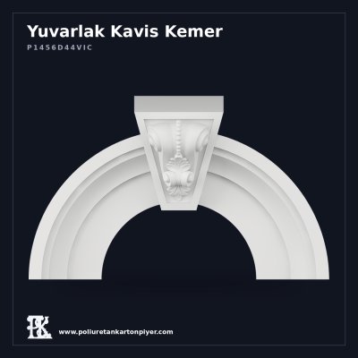 Klasik Motif Kilit Taşlı Poliüretan Kartonpiyer Kavis Kemer 22x84 cm