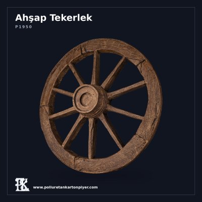Poliüretan Ahşap Görünümlü Rustik Tekerlek Modeli 86x86 cm