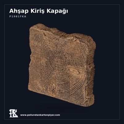 Poliüretan Kartonpiyer Ahşap Görünümlü Kare Kütük Kapağı 16x16 cm