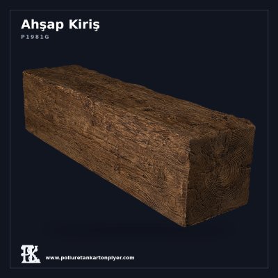 Poliüretan Kartonpiyer Ahşap Görünümlü Geniş Tavan Kütüğü 26x26 cm