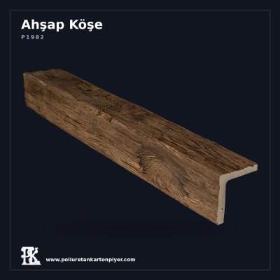 Dekoratif L Formlu Ahşap Görünümlü Köşe Kiriş 13x13 cm