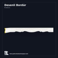 Dekoratif Madalyon ve Yaprak Desenli Poliüretan Bordür 3x12 cm