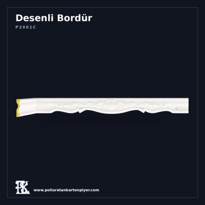 Dekoratif Madalyon ve Yaprak Desenli Poliüretan Bordür 3x12 cm