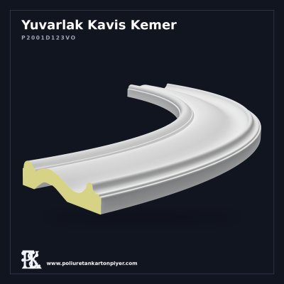 Dekoratif Düz Profil Poliüretan Yuvarlak Kavis Kemer 3x93x26 cm