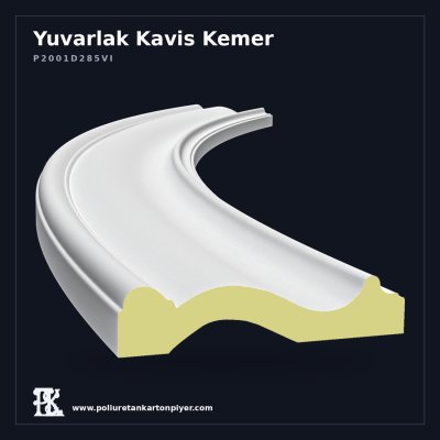Dekoratif Yuvarlak Kavis Kemer Poliüretan Taç Söve 3x113x22 cm