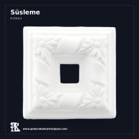 Kare Çiçekli Poliüretan Kartonpiyer Süsleme Motifi 10x10 cm