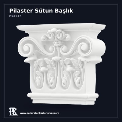 Volütlü ve Yaprak Rölyefli Pilaster Başlığı 7x21x19 cm