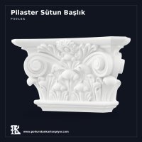 Floral Bezemeli Korint Pilaster Başlığı 9x31x18 cm