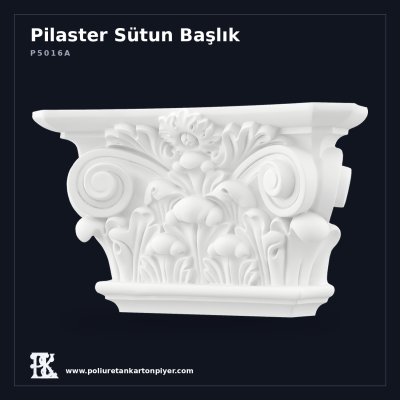 Floral Bezemeli Korint Pilaster Başlığı 9x31x18 cm