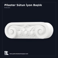 İyon Kıvrımlı Dekoratif Pilaster Başlığı 7x24x8 cm
