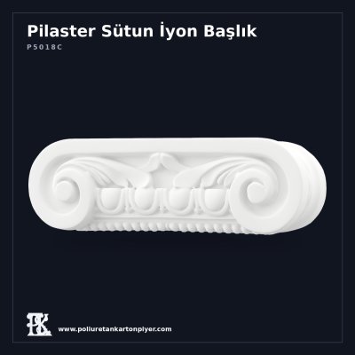 P5018C Poliüretan İyon Pilaster Sütun Başlığı 6x26x8 cm