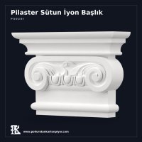 İyon Stili Volütlü Poliüretan Pilaster Başlığı 7x28x19 cm