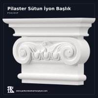 İyon Stili Volütlü Poliüretan Pilaster Başlığı 7x28x19 cm