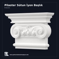 Dekoratif İyon Poliüretan Pilaster Sütun Başlığı 8x35x24 cm