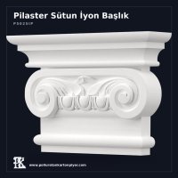 Dekoratif İyon Poliüretan Pilaster Sütun Başlığı 8x35x24 cm