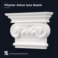 Poliüretan Kartonpiyer İyonik Tarz Pilaster Başlığı 9x42 cm