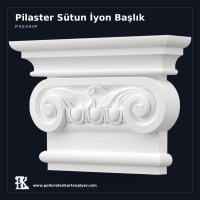 Poliüretan Kartonpiyer İyonik Tarz Pilaster Başlığı 9x42 cm