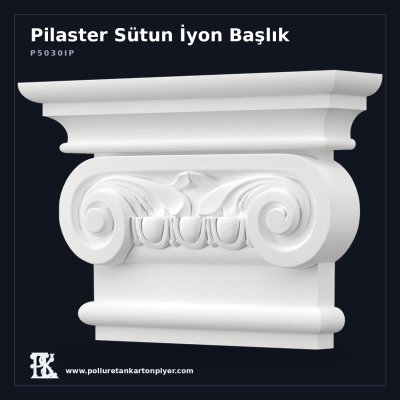 Poliüretan Kartonpiyer İyonik Tarz Pilaster Başlığı 9x42 cm