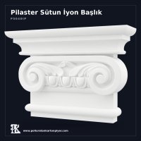 İyon Nizamı Poliüretan Pilaster Sütun Başlığı 14x59x40 cm