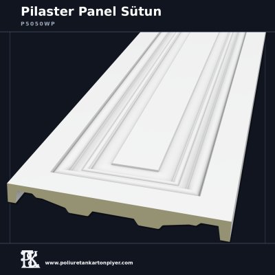 Poliüretan Kartonpiyer Düz Panel Sütun 5x50x240 cm