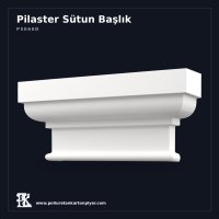 Poliüretan Klasik Geçişli Pilaster Sütun Başlığı 19x84x38 cm