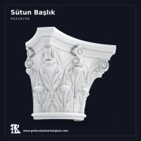 Poliüretan Kartonpiyer Yarım Sütun Başlığı - Akant Yapraklı 18x36 cm