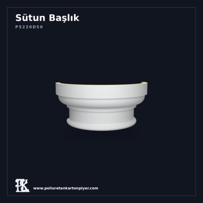 Poliüretan Kartonpiyer Yarım Sütun Başlığı - Düz Hatlı Klasik 14x28 cm
