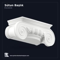 Poliüretan Kartonpiyer Yarım Sütun Başlığı - İyon Volütlü 12x32x12 cm