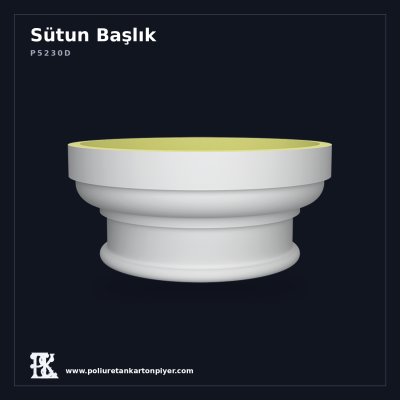 Poliüretan Kartonpiyer Dairesel Akantus Sütun Başlığı 43x19 cm