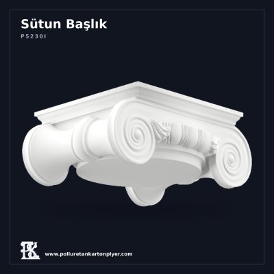 Poliüretan Kartonpiyer Klasik İyon Sütun Başlığı 36x47 cm