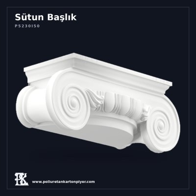 Poliüretan Kartonpiyer Dekoratif İyon Başlık Modeli 18x47 cm