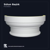 Yarım Akant Motifli Poliüretan Sütun Taçlandırması 28x56 cm